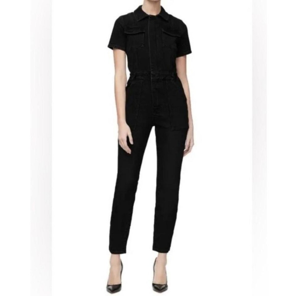 Young Fabulous Broke Women's Boiler Denim Utility Jumpsuit, Size L, Black